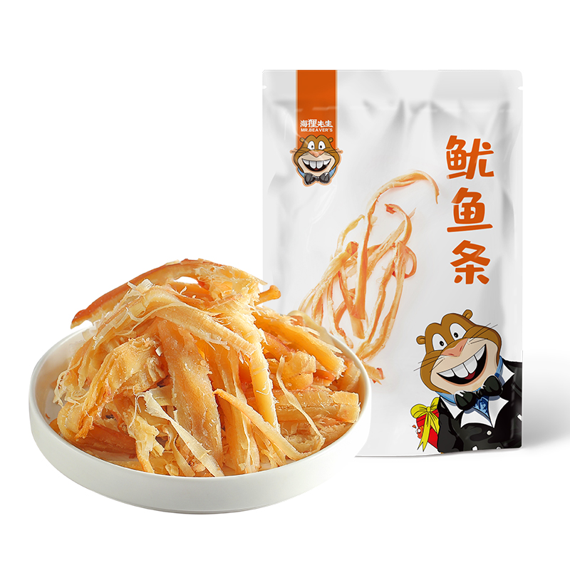 海狸先生手撕鱿鱼条鱿鱼丝鱿鱼干高蛋白儿童海味零食小吃休闲食品