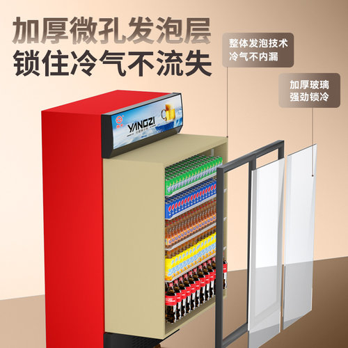 扬子饮料展示柜冷藏冰柜保鲜双开门冷饮冷柜商用单门啤酒冰箱立式 - 图1