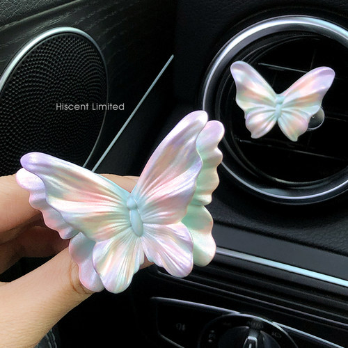 高级感蝴蝶出风口装饰车载香薰汽车香水香氛花朵扩香石车内饰摆件 - 图0