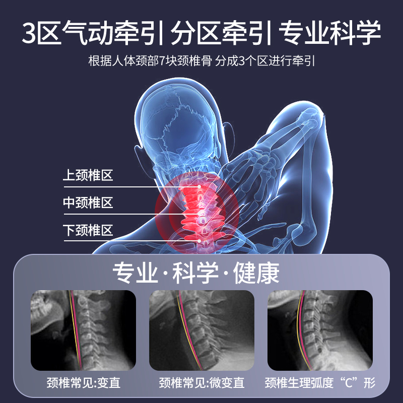 颈椎牵引器脖套医疗护颈劲椎托颈充气家用脖子拉伸脊椎矫正u型枕-图0