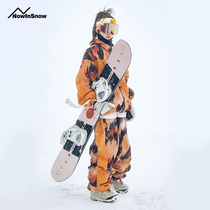 nowinnow small crowdski suit men and womens waterproof submachine clothing jacket loose ski pants