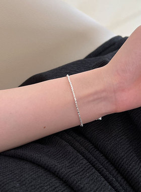碎银子手链女S925纯银简约轻奢