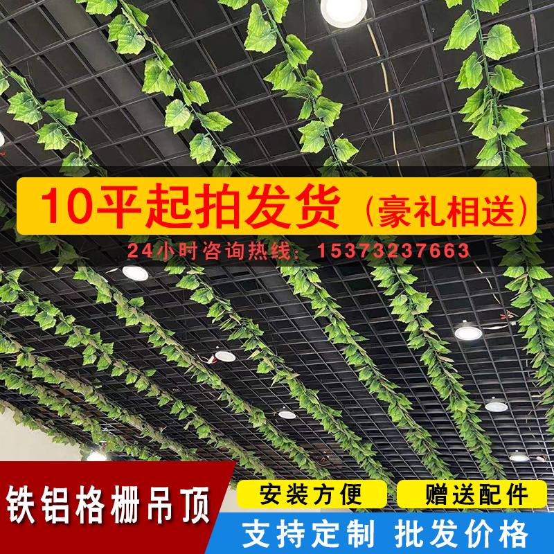 吊顶格栅铁铝黑白金属网格栏室内集成葡萄架天花板装饰顶材料自装 - 图1