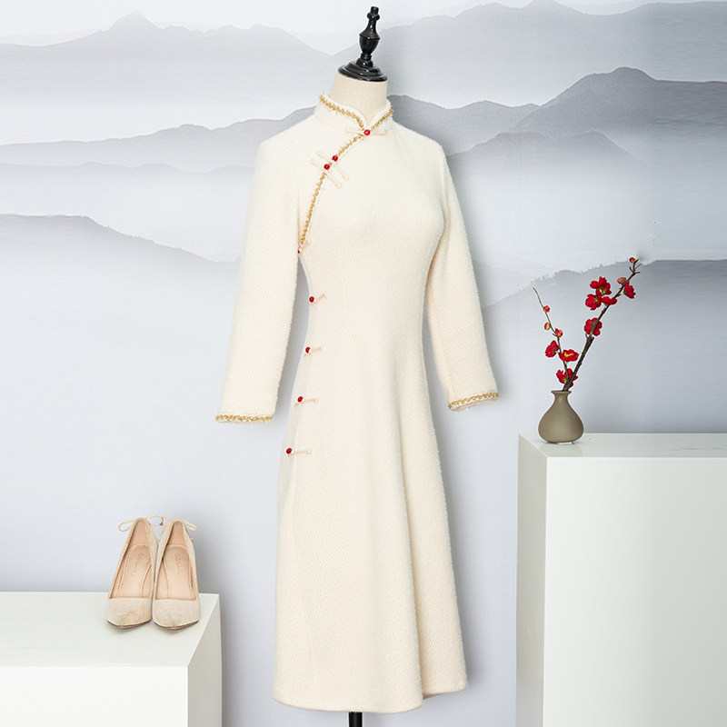 改良旗袍年轻款气质复古 秋思婵旗袍