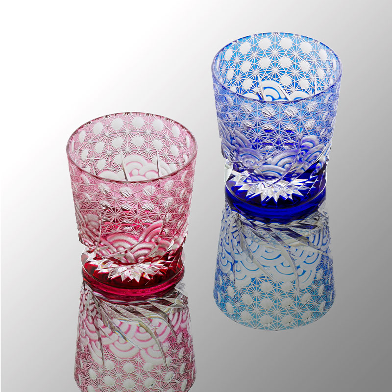 日本山田硝子江户切子水晶玻璃杯威士忌酒杯日式手工雕刻洛克杯 - 图3