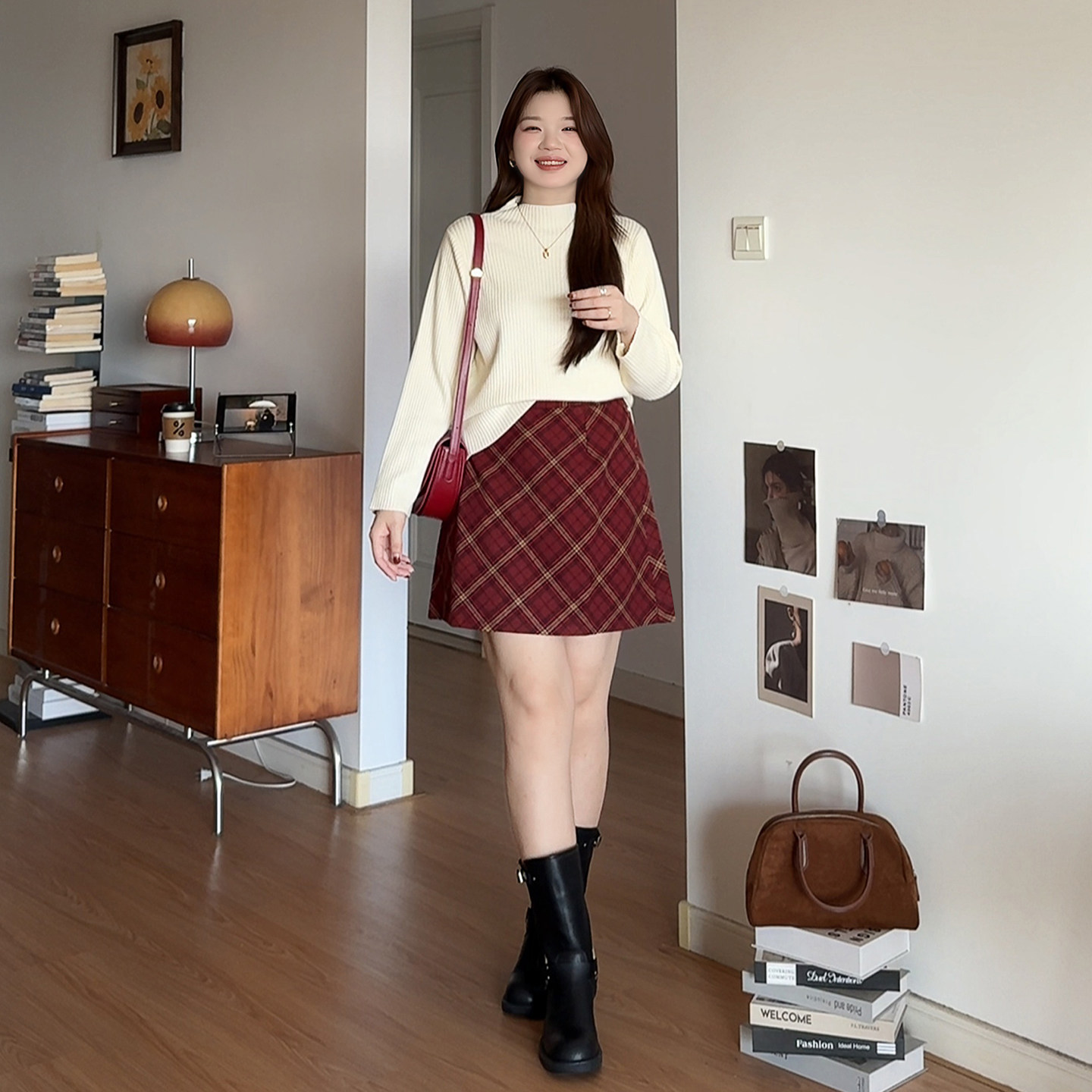 微胖的喵喵大码女装胖mm秋冬穿搭巨显瘦半高领针织毛衣打底衫8178,淘宝优惠券,粉丝福利购,淘宝优惠卷