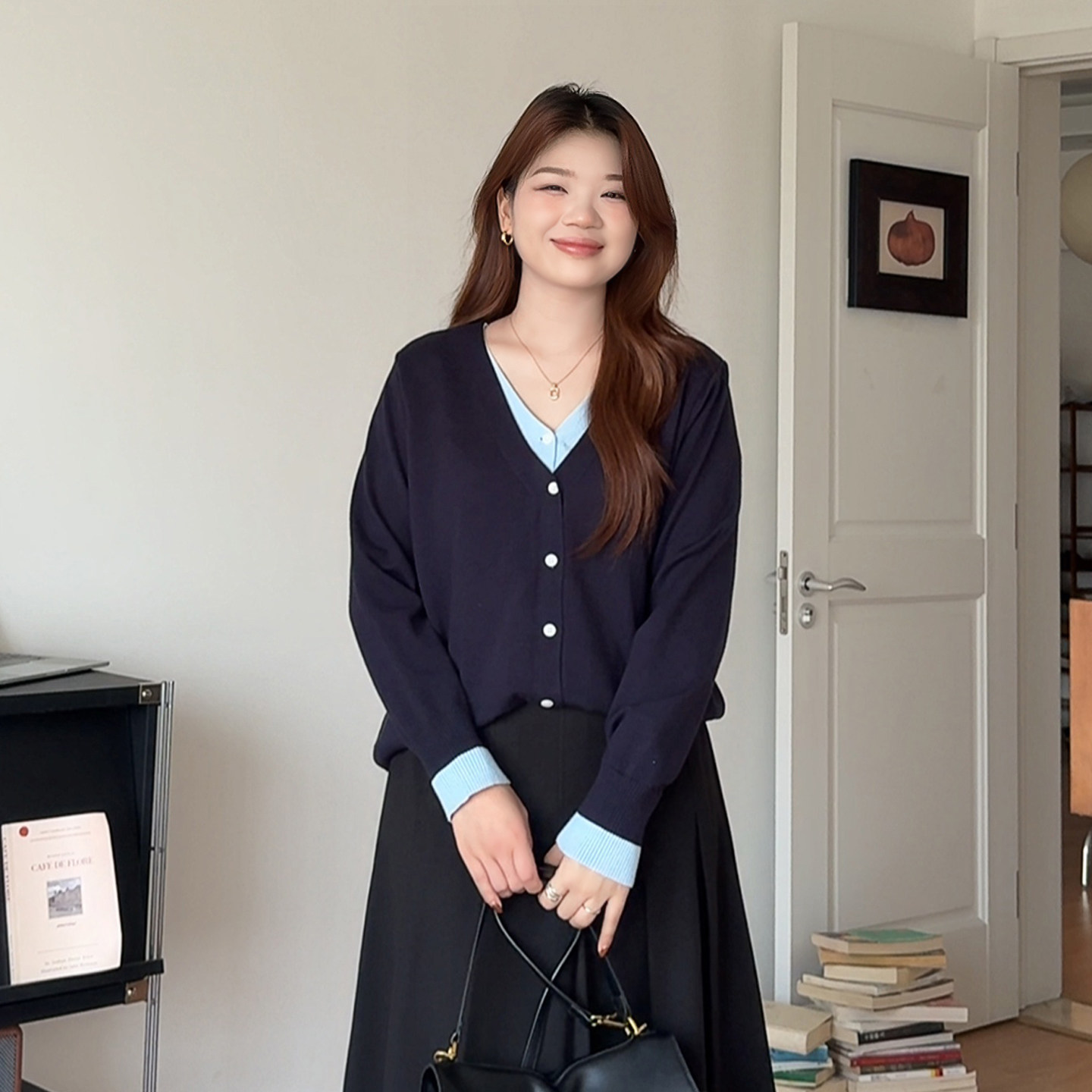 微胖的喵喵大码女装胖mm秋季2025韩系百搭假两件宽松针织上衣2057,淘宝优惠券,粉丝福利购,淘宝优惠卷