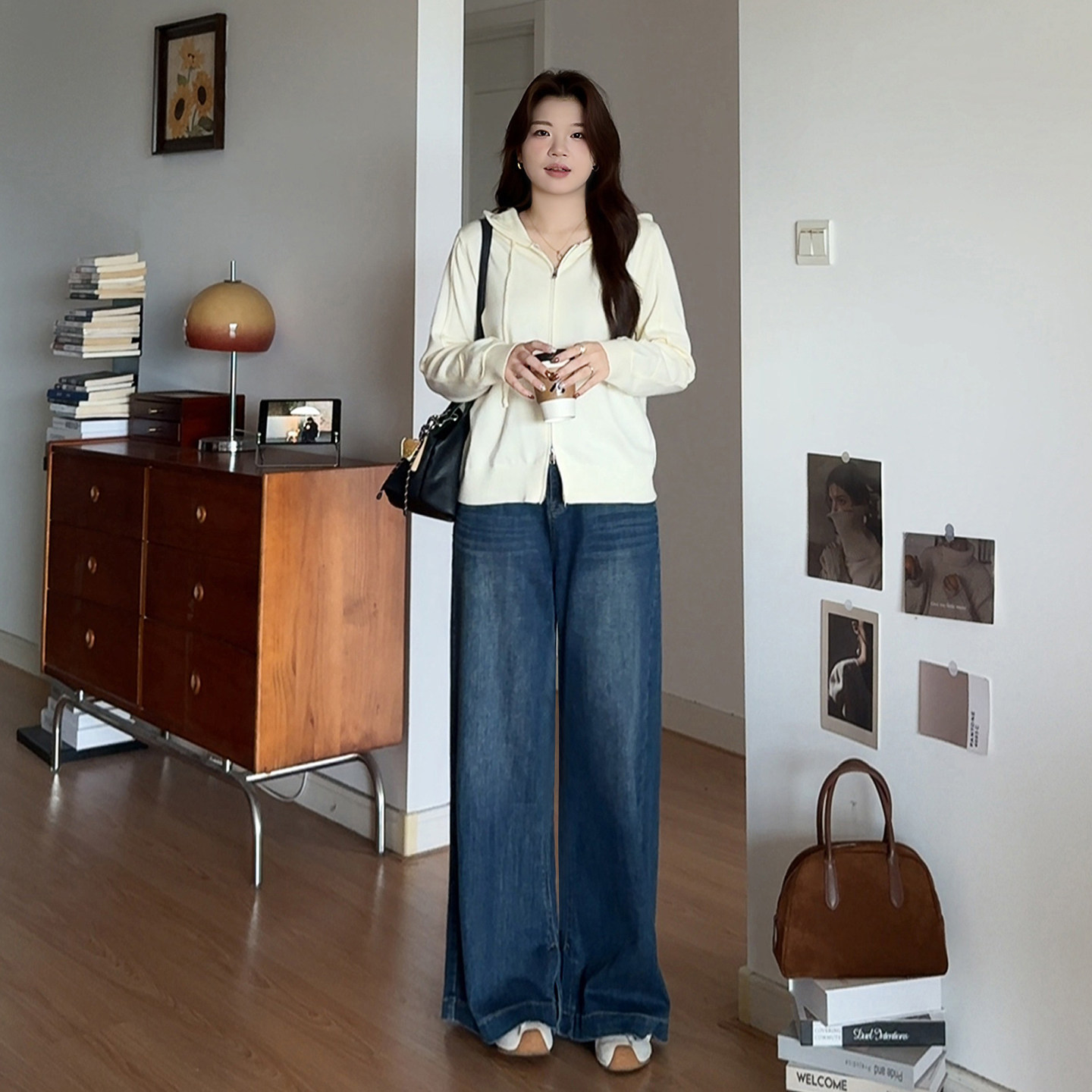 微胖的喵喵梨型身材大码女装胖mm高腰巨显瘦微喇阔腿牛仔裤子7003,淘宝优惠券,粉丝福利购,淘宝优惠卷