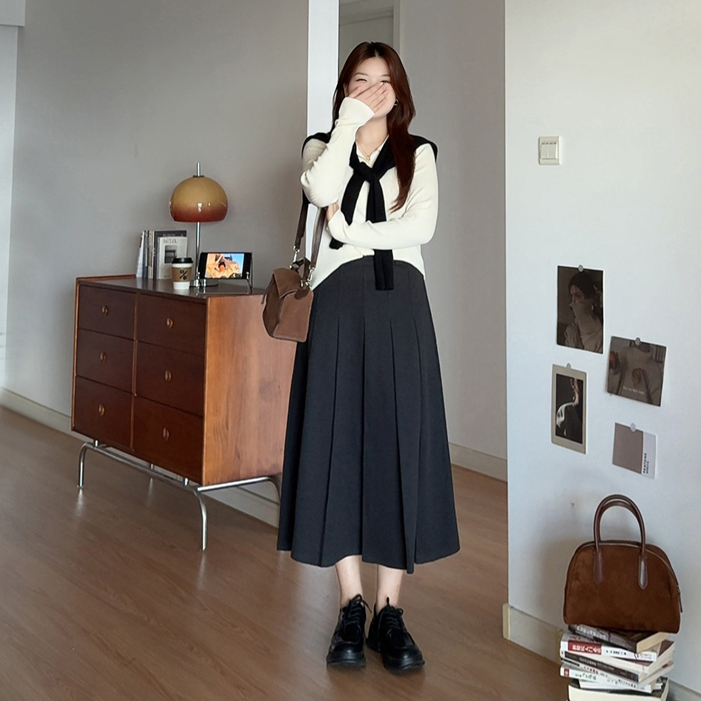 微胖的喵喵大码梨形胖mm显瘦穿搭休闲百搭高腰压褶半身裙子女2259,淘宝优惠券,粉丝福利购,淘宝优惠卷