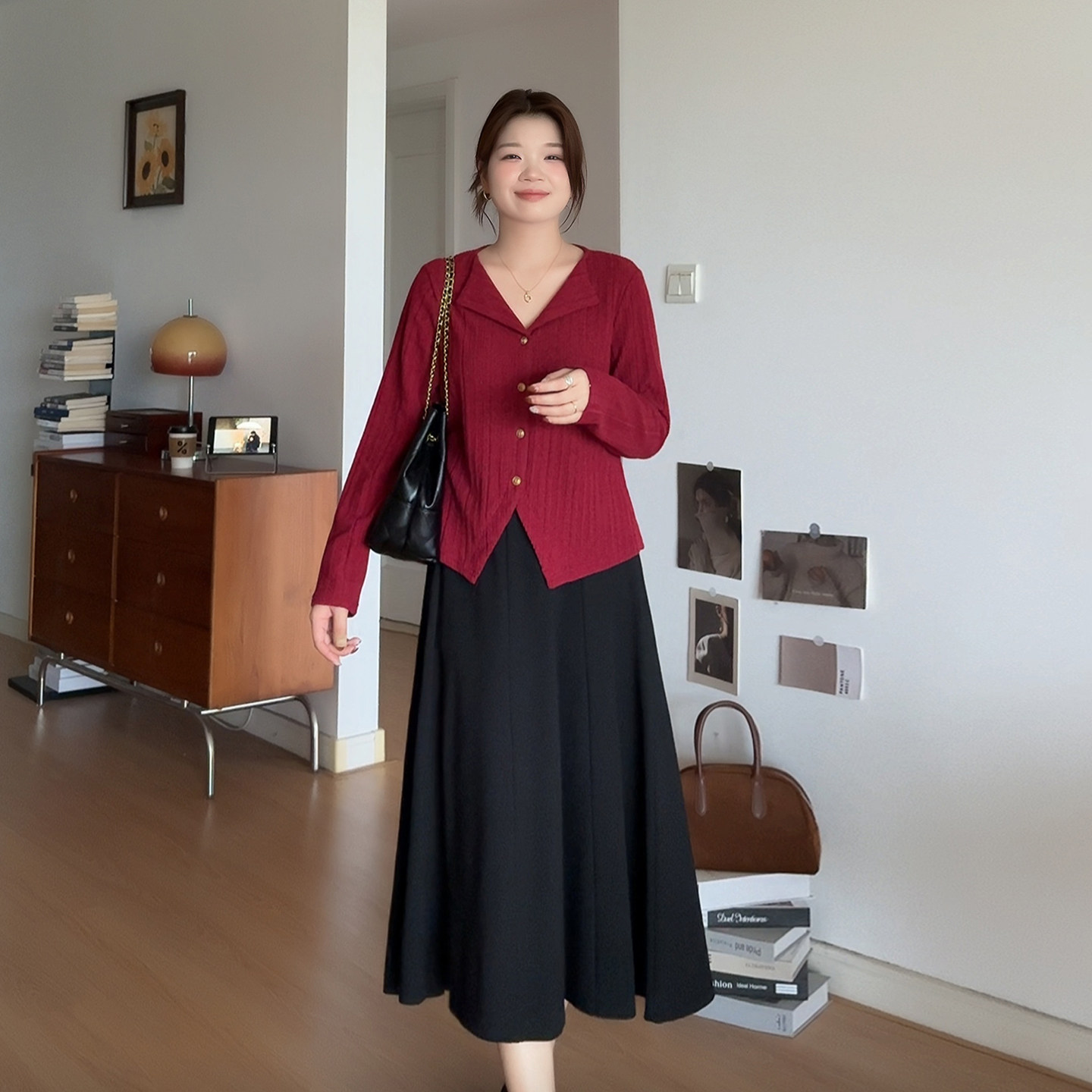 微胖的喵喵 大码女装梨形mm秋季显瘦宽松百搭高腰a字半身裙子0415,淘宝优惠券,粉丝福利购,淘宝优惠卷