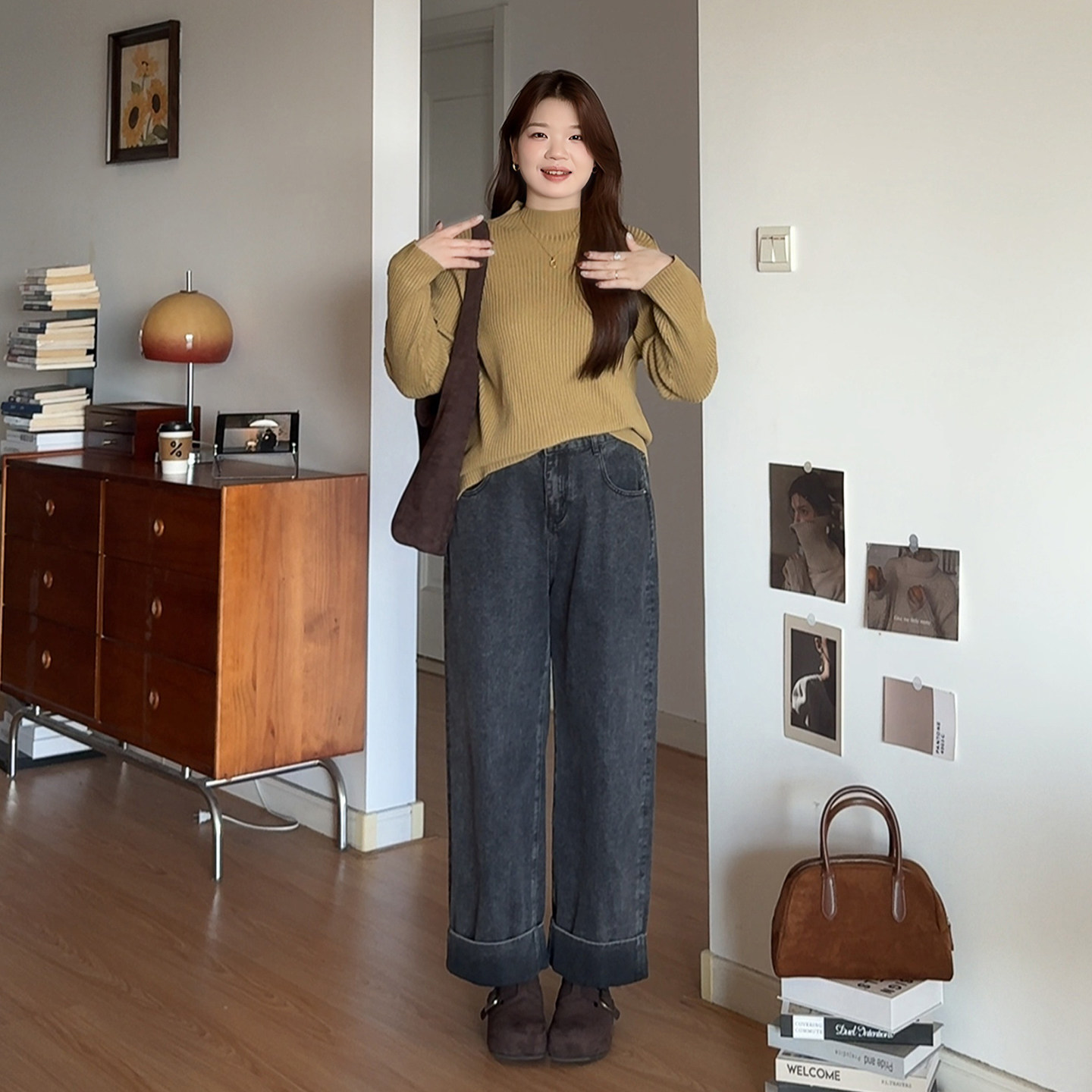 微胖的喵喵大码女装胖mm秋冬穿搭巨显瘦半高领针织毛衣打底衫8178,淘宝优惠券,粉丝福利购,淘宝优惠卷