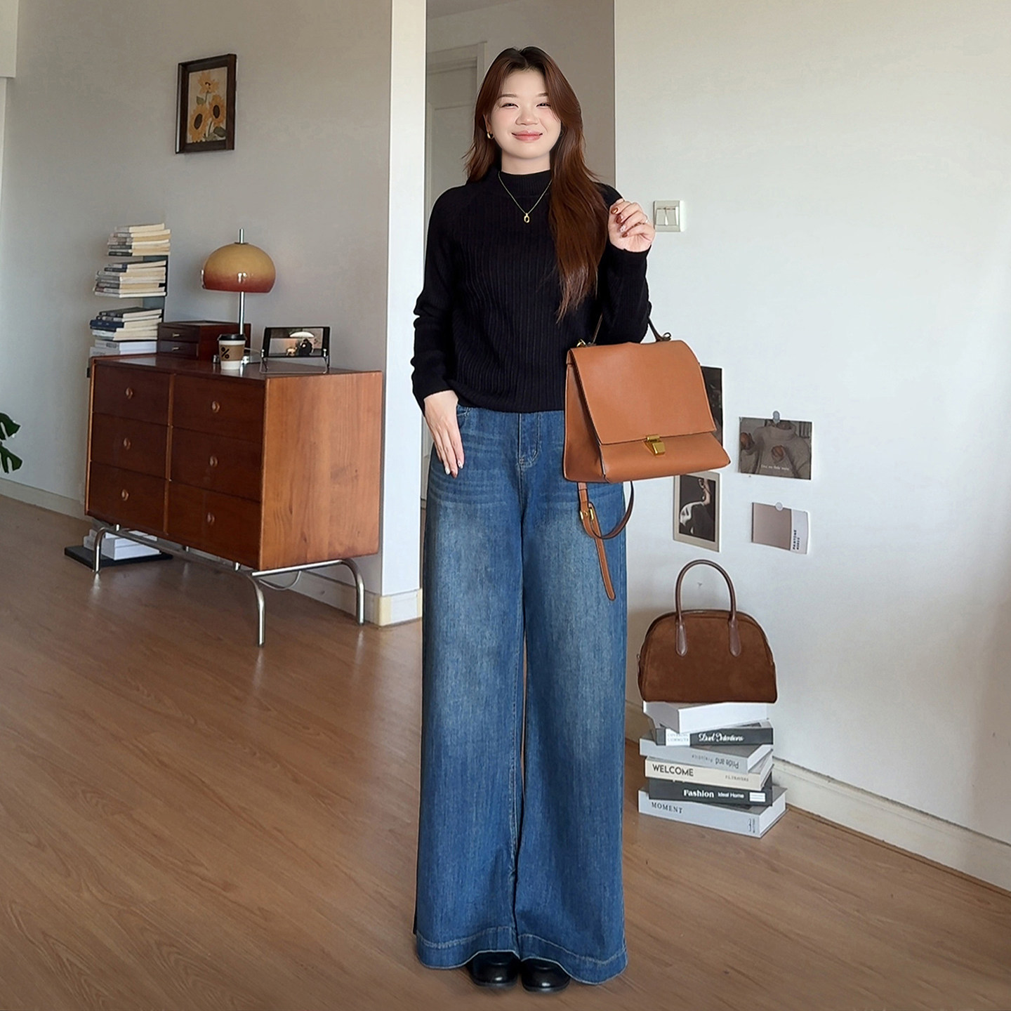 微胖的喵喵梨型身材大码女装胖mm高腰巨显瘦微喇阔腿牛仔裤子7003,淘宝优惠券,粉丝福利购,淘宝优惠卷