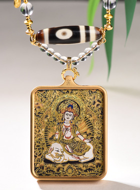 新中式天珠吊坠绳可挂唐卡佛牌脖挂绳民族风国潮复古南红玛瑙项链