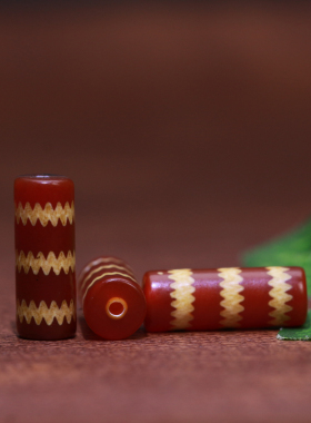 梵间星辰 西亚回流天然玛瑙 红玉髓小天珠配珠配饰16*6mm 转运珠