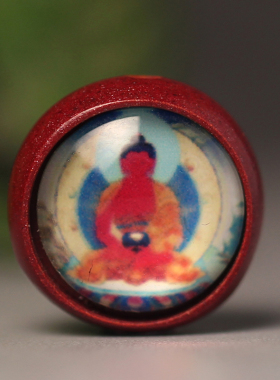 梵间星辰 天然原矿紫金朱砂唐卡双面佛像DIY配珠配饰项链手串