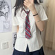 Original long-sleeved student shirt with accordion pleat