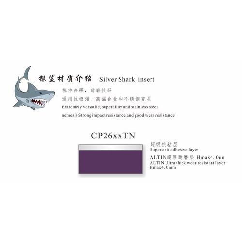银鲨系列不锈钢钛合金刀片CCMT060204-CM CP2630TN CCMT09T308-CM - 图1