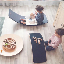 ins children balance plate wooden stilts feeling integrated training board yoga board baby flat crossplay toy parenting