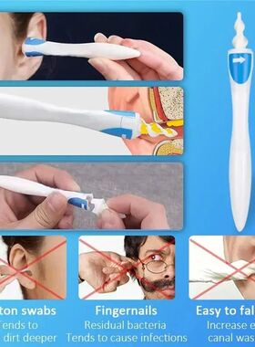 Spiral Ear Oil Remover Portable Soft Ear Oil Remover For Adu
