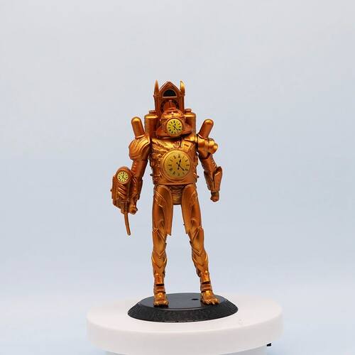 17cm Skibidi Toilet Anime Figure Gold Titan Clock Man Action - 图2