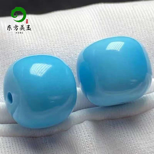 湖北十堰绿松石高瓷蓝老型散珠隔珠配珠手串diy配饰 - 图0