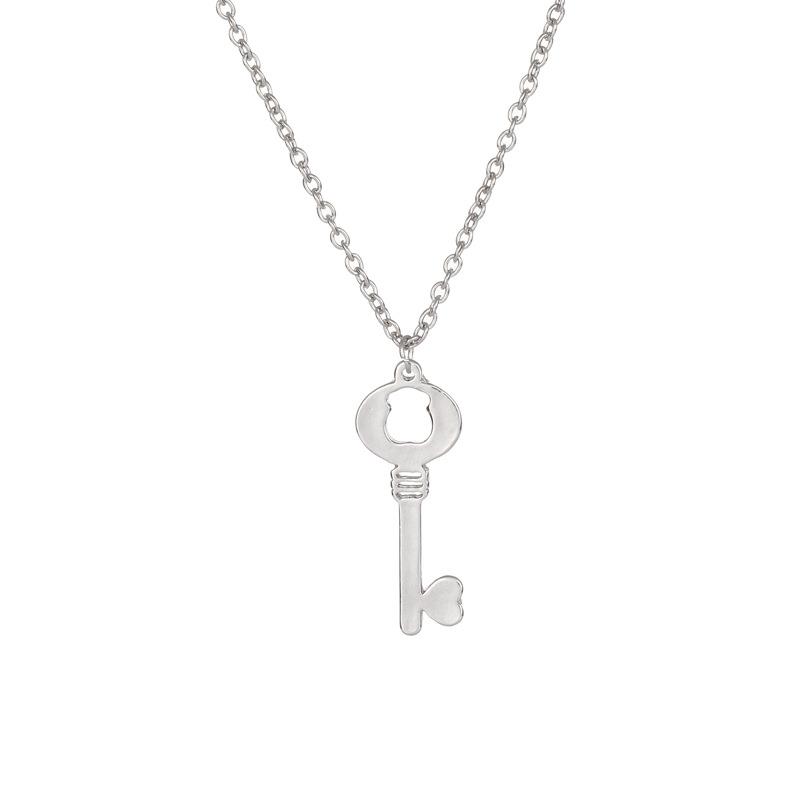 Fashion Bear Love Key Necklace Women's Collarbone Chain - 图2