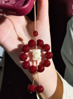 2025新年红菩提手机链包包挂饰女