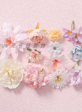diy簪花头饰汉服花环婚庆装饰