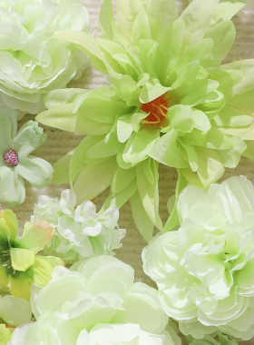 绿色系绢花仿真花DIY材料包
