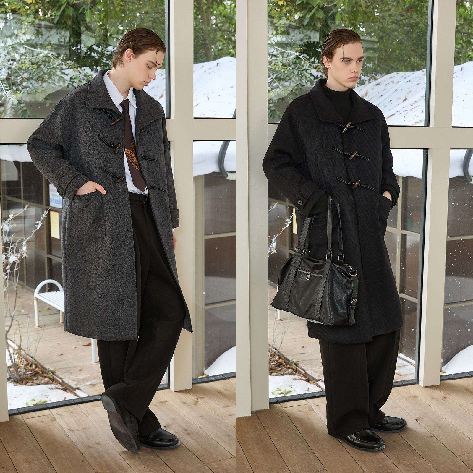 PMET 牛角扣羊毛混纺大衣外套 重磅夹棉立体剪裁落肩版型长款风衣,淘宝优惠券,粉丝福利购,淘宝优惠卷