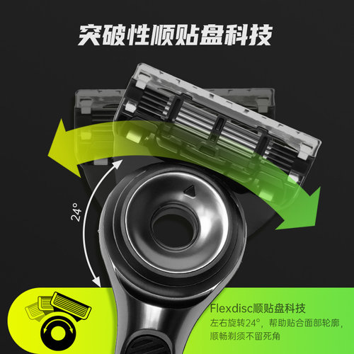吉列极光刀剃须刀男士手动刮胡刀刀头非电动锋速5刀片五层胡须刀 - 图0