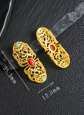 纯银古法金玉镯断裂修复卡扣手镯遮瑕装饰贴片镯子加固保护神器