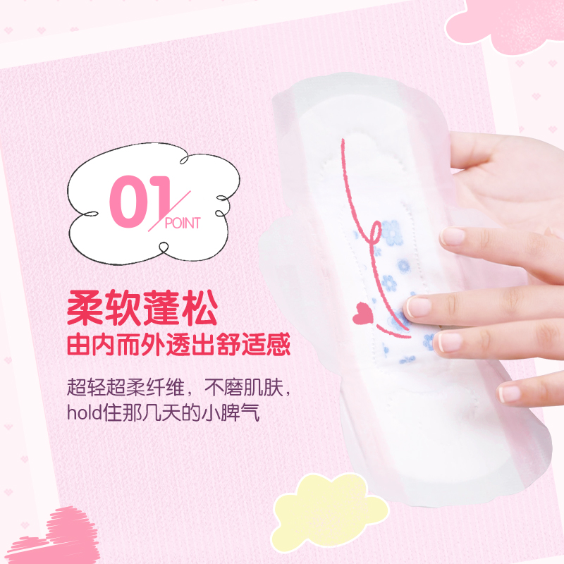 Free飞迷你卫生巾日用超薄透气190mm迷你巾护垫棉柔姨妈巾组合装 - 图0