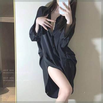 BF nightgown 2024 ພາກຮຽນ spring sexy high-end ແສງສະຫວ່າງຟຸ່ມເຟືອຍ nightgown ແຟນແບບເສື້ອບ້ານໃສ່ສີຂາວວ່າງບວກຂະຫນາດແມ່ຍິງ