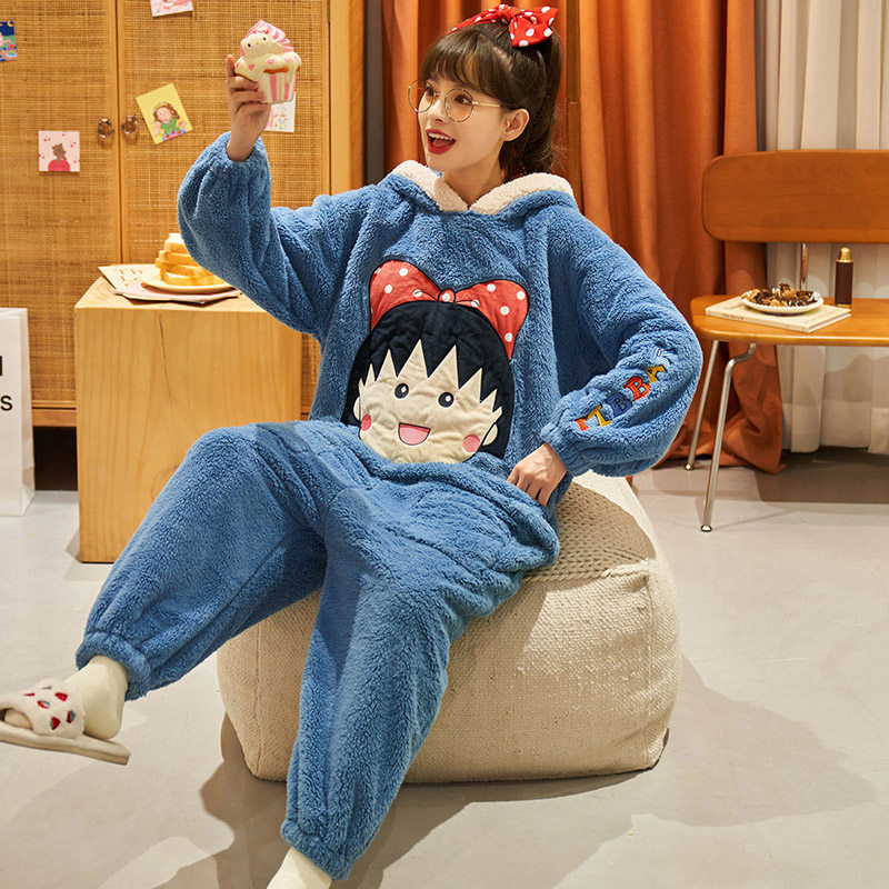 秋冬季珊瑚绒学生可爱大象连体睡衣 蔓菁芳睡衣/家居服套装