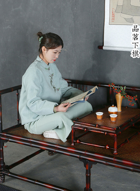 新中式筇竹家具竹床罗汉床贵妃榻
