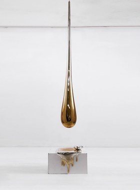 速发水滴中电玻璃钢塑镀玄关壁龛悬挂装饰品摆件酒店大堂空雕吊饰