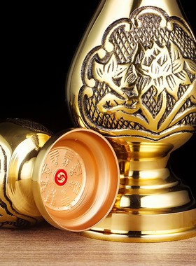 速发黄铜佛供花瓶莲花佛供前花净水瓶佛具佛具用品家居供用家具摆