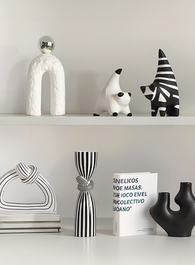 速发高档众象条纹摆件艺小术抽样板间家居软装饰品酒柜电视柜客厅