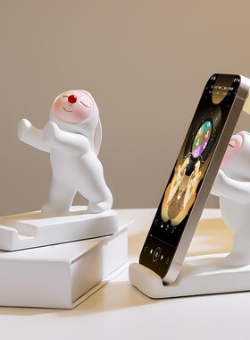 速发可爱兔工娃办公室娃位桌面装创摆件饰意解压治愈系小礼物