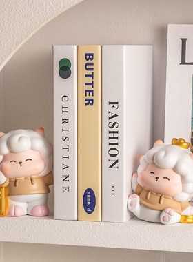 速发情绪系得意洋洋书挡饰面玄件摆关客厅书柜书立创意实用装桌品