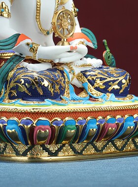 速发大日如来铜制家绘佛像彩居办公玄礼用品工艺藏饰关品摆件工艺