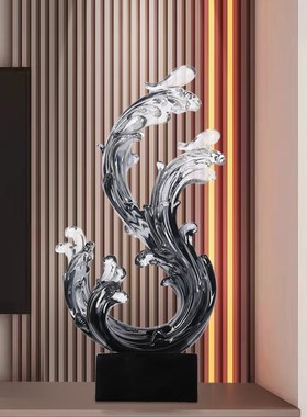 速发轻公室桌面风生水起摆件酒奢高档家居玄关电视柜办柜乔迁新居