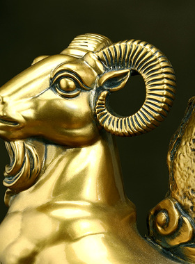 速发三羊柜泰摆件招财客厅办公室酒开十二生肖羊装饰公设摆司开业