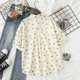 Loose cardigan short sleeve printed short sleeve shirt for women