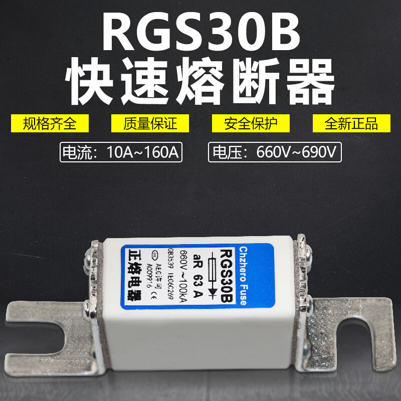 快速熔断器RGS30B 690V63A75A80A85A100A125A150A160A660V保险丝 - 图2