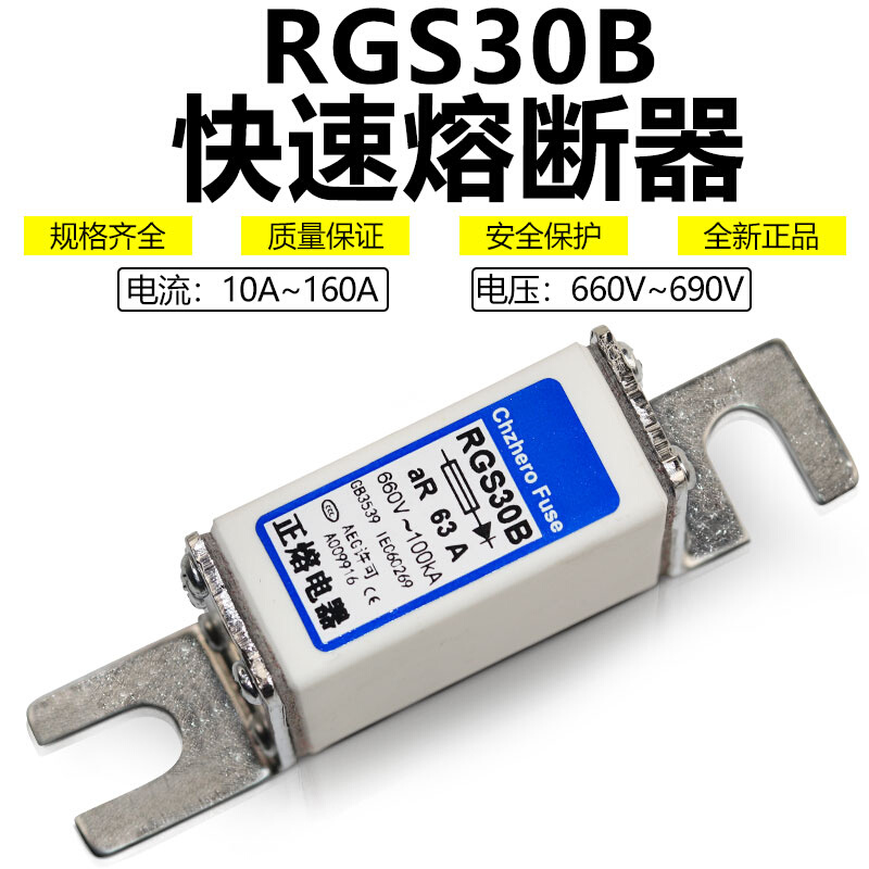 快速熔断器RGS30B 690V63A75A80A85A100A125A150A160A660V保险丝 - 图0