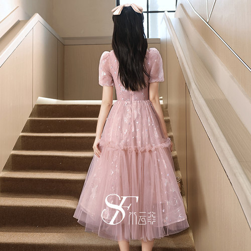 法式年会晚礼服女2026新款宴会公主高端轻奢小众18岁成人礼连衣裙 - 图3