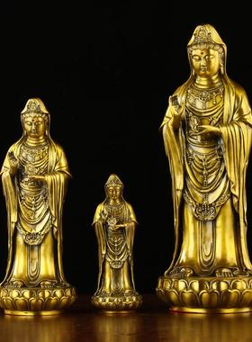 铜南海观音像居家寺庙供奉观世音菩萨铜佛像普陀观音像