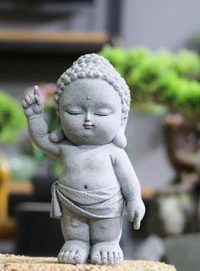 中式园艺花卉盆景景观造景小佛像装饰摆件客厅玄关店铺阳台佛摆设